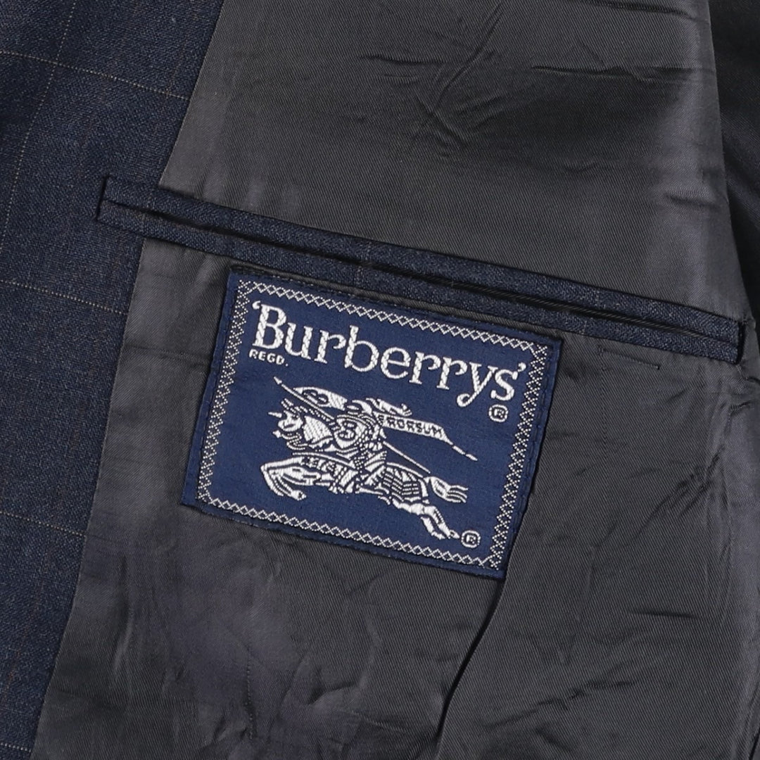 1980'S Burberry's Check Pattern Blazer Tailored Jacket, Men's Size M (approx.), Vintage unclear Charcoal Vintage Second Hand