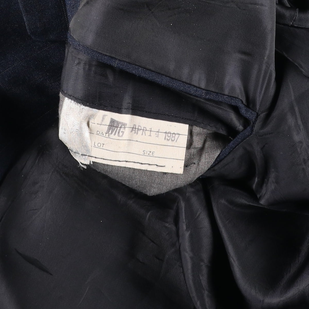 1980'S Burberry's Check Pattern Blazer Tailored Jacket, Men's Size M (approx.), Vintage unclear Charcoal Vintage Second Hand