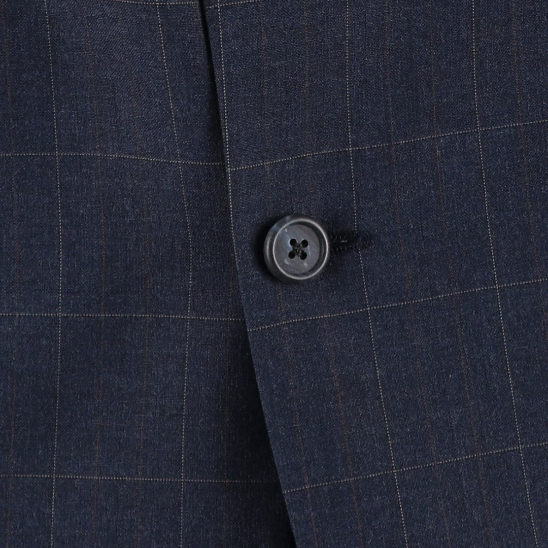 1980'S Burberry's Check Pattern Blazer Tailored Jacket, Men's Size M (approx.), Vintage unclear Charcoal Vintage Second Hand