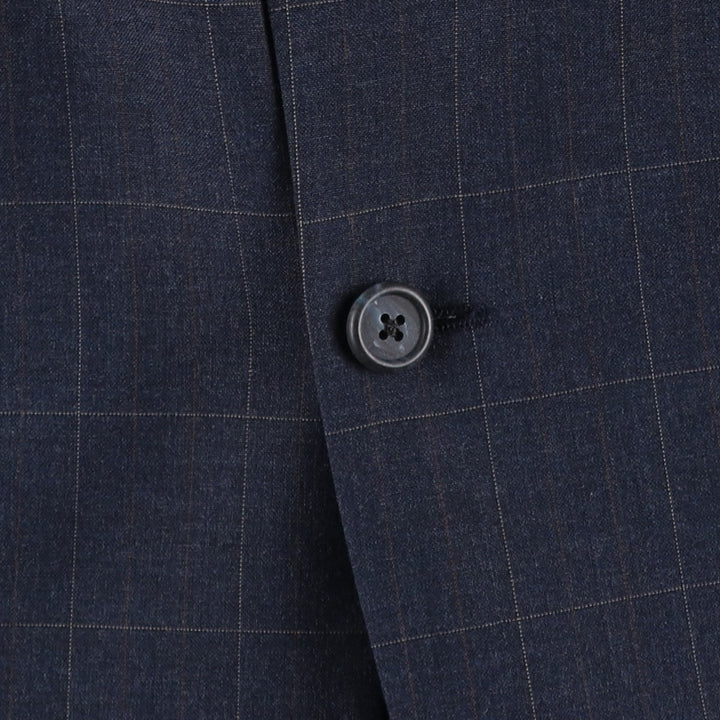 1980'S Burberry's Check Pattern Blazer Tailored Jacket, Men's Size M (approx.), Vintage unclear Charcoal Vintage Second Hand