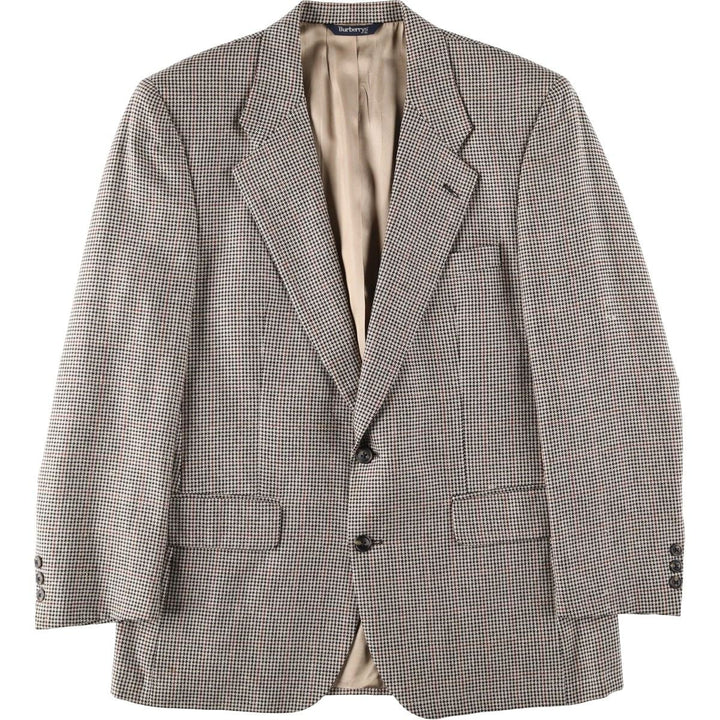 Burberry's Check Pattern Houndstooth Pattern Tailored Jacket, Made in USA, Men's Size L (approx.) unclear gray type Vintage Second Hand