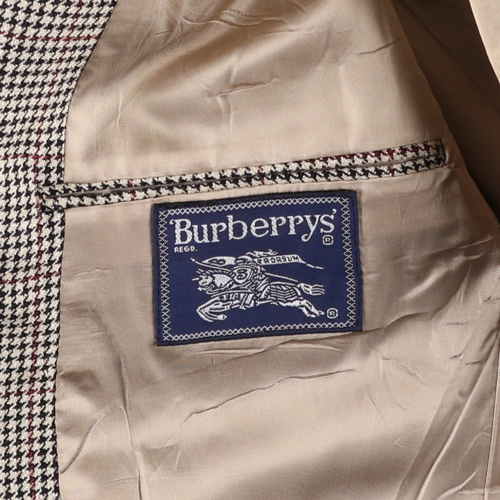 Burberry's Check Pattern Houndstooth Pattern Tailored Jacket, Made in USA, Men's Size L (approx.) unclear gray type Vintage Second Hand