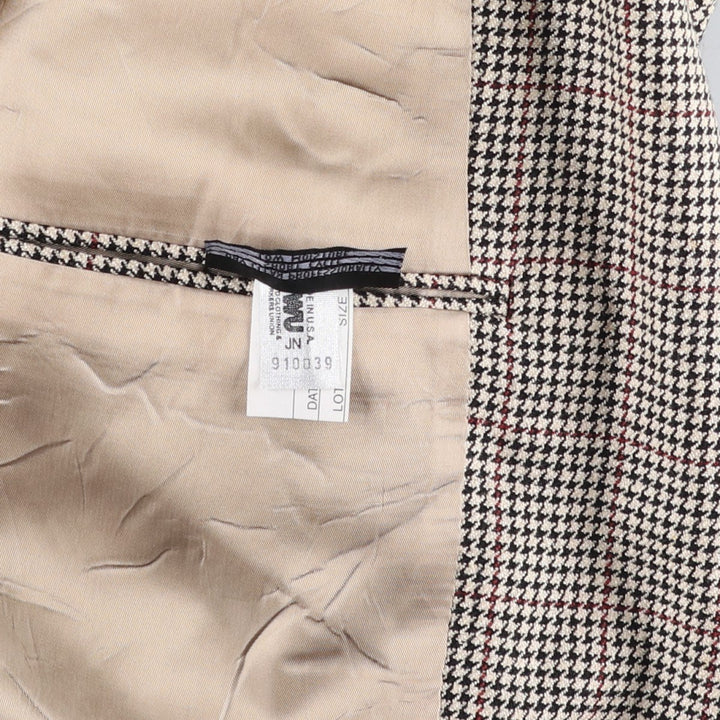 Burberry's Check Pattern Houndstooth Pattern Tailored Jacket, Made in USA, Men's Size L (approx.) unclear gray type Vintage Second Hand