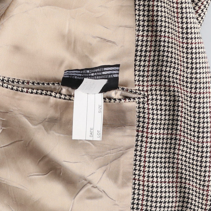 Burberry's Check Pattern Houndstooth Pattern Tailored Jacket, Made in USA, Men's Size L (approx.) unclear gray type Vintage Second Hand