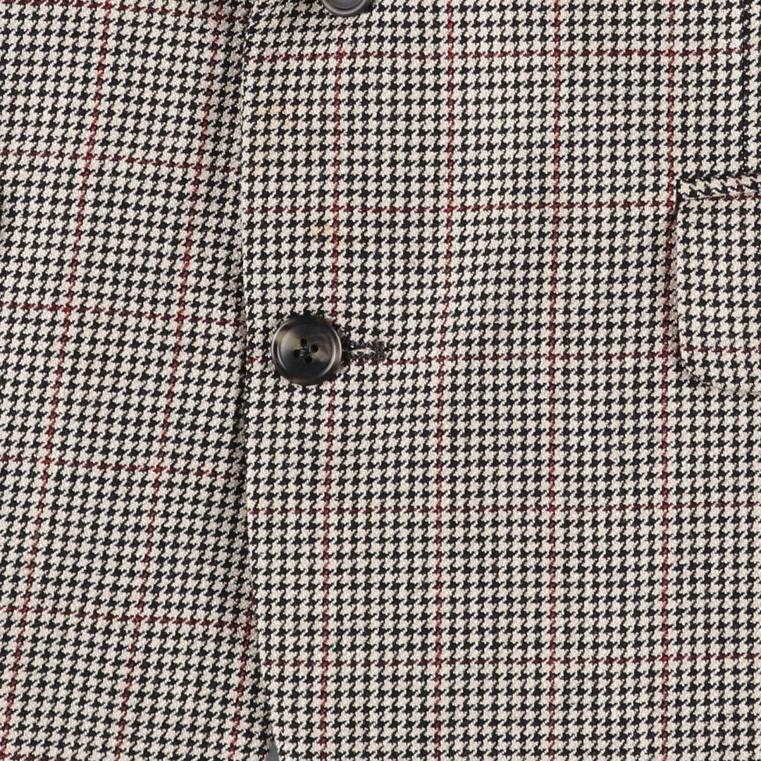 Burberry's Check Pattern Houndstooth Pattern Tailored Jacket, Made in USA, Men's Size L (approx.) unclear gray type Vintage Second Hand