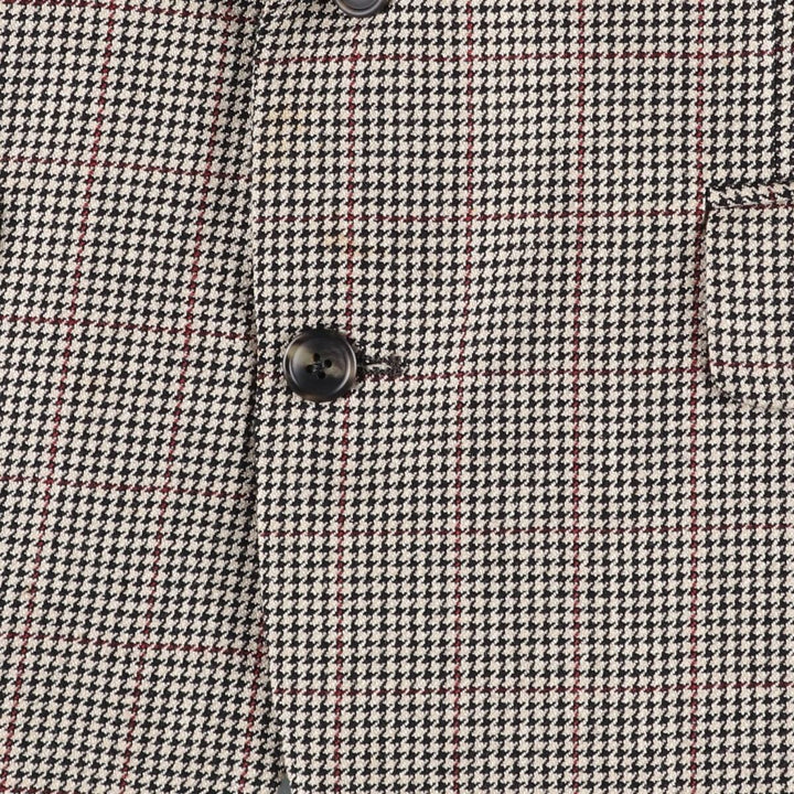 Burberry's Check Pattern Houndstooth Pattern Tailored Jacket, Made in USA, Men's Size L (approx.) unclear gray type Vintage Second Hand