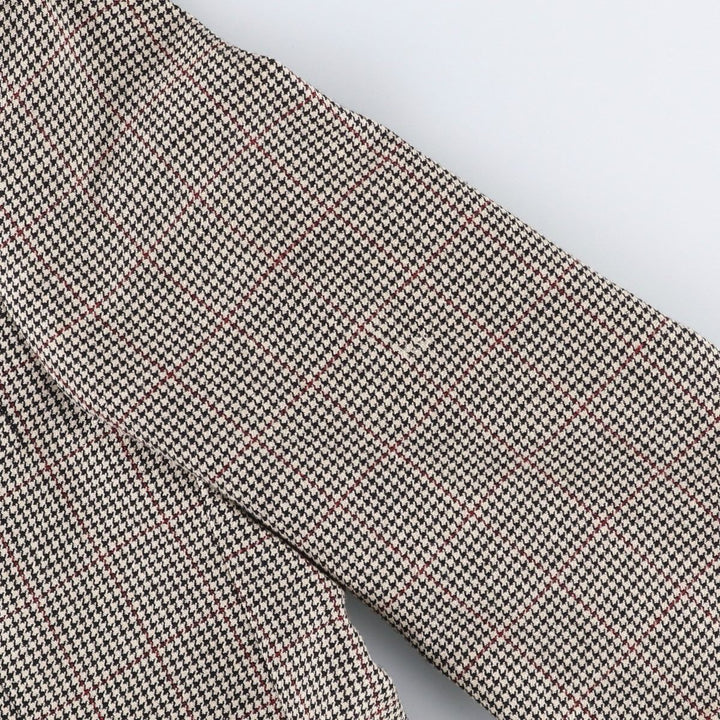 Burberry's Check Pattern Houndstooth Pattern Tailored Jacket, Made in USA, Men's Size L (approx.) unclear gray type Vintage Second Hand