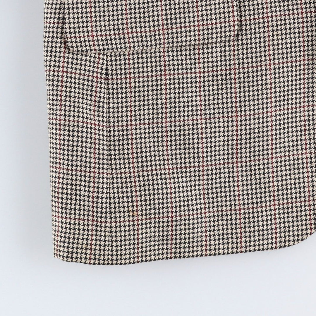Burberry's Check Pattern Houndstooth Pattern Tailored Jacket, Made in USA, Men's Size L (approx.) unclear gray type Vintage Second Hand