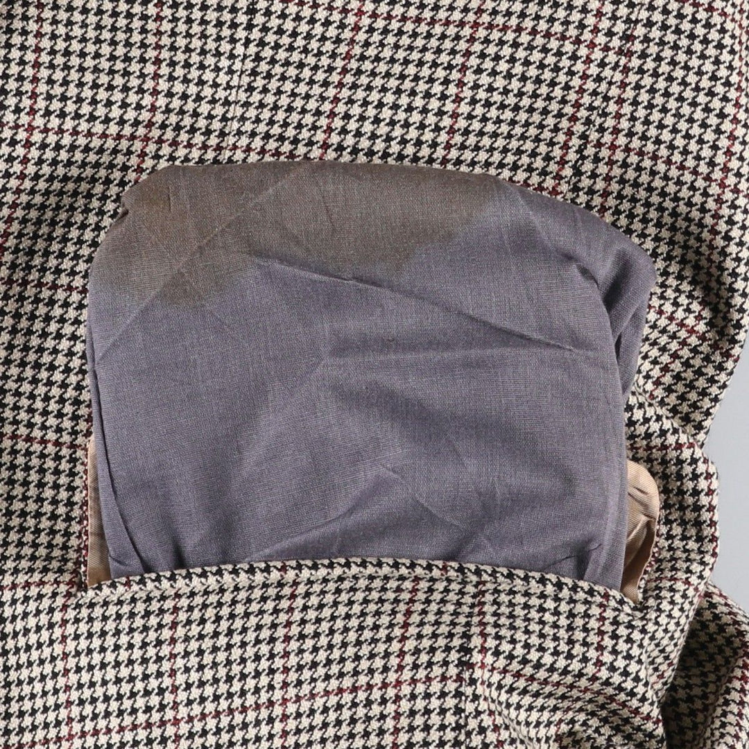 Burberry's Check Pattern Houndstooth Pattern Tailored Jacket, Made in USA, Men's Size L (approx.) unclear gray type Vintage Second Hand