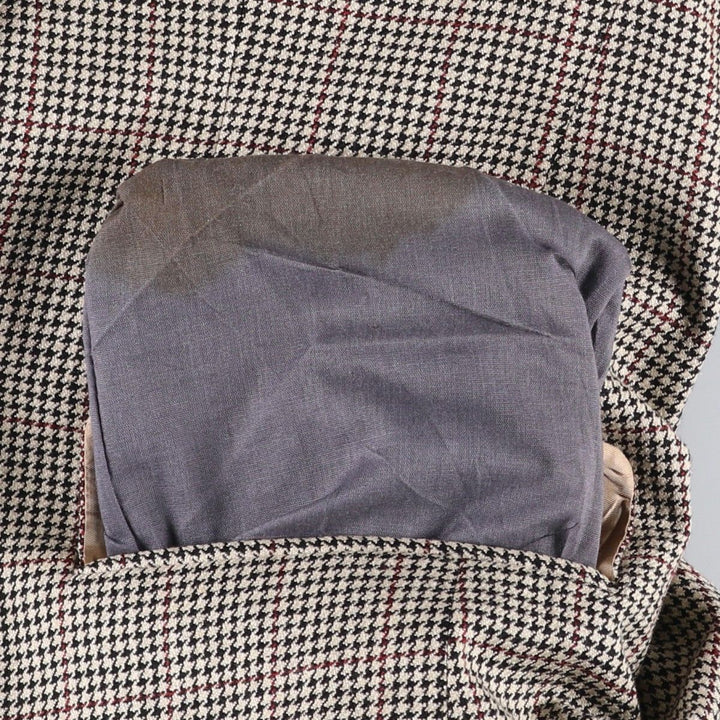 Burberry's Check Pattern Houndstooth Pattern Tailored Jacket, Made in USA, Men's Size L (approx.) unclear gray type Vintage Second Hand
