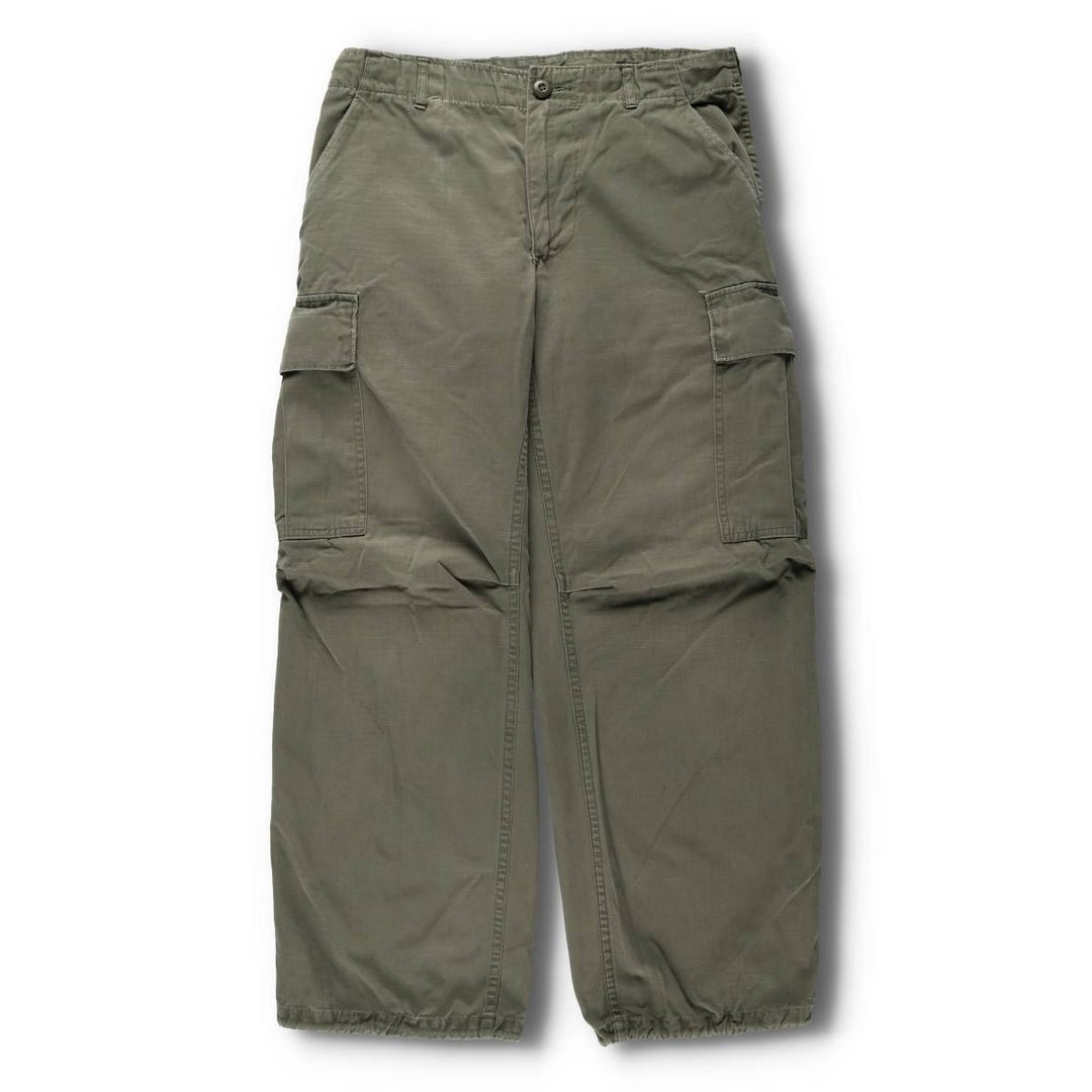 1960'S US Military Jungle Fatigue 4th Edition Ripstop Military Combat Pants, Men's Size Small, Vintage unclear Khaki type Vintage Second Hand