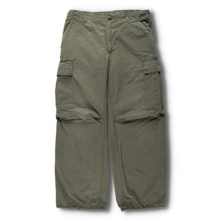 1960'S US Military Jungle Fatigue 4th Edition Ripstop Military Combat Pants, Men's Size Small, Vintage unclear Khaki type Vintage Second Hand