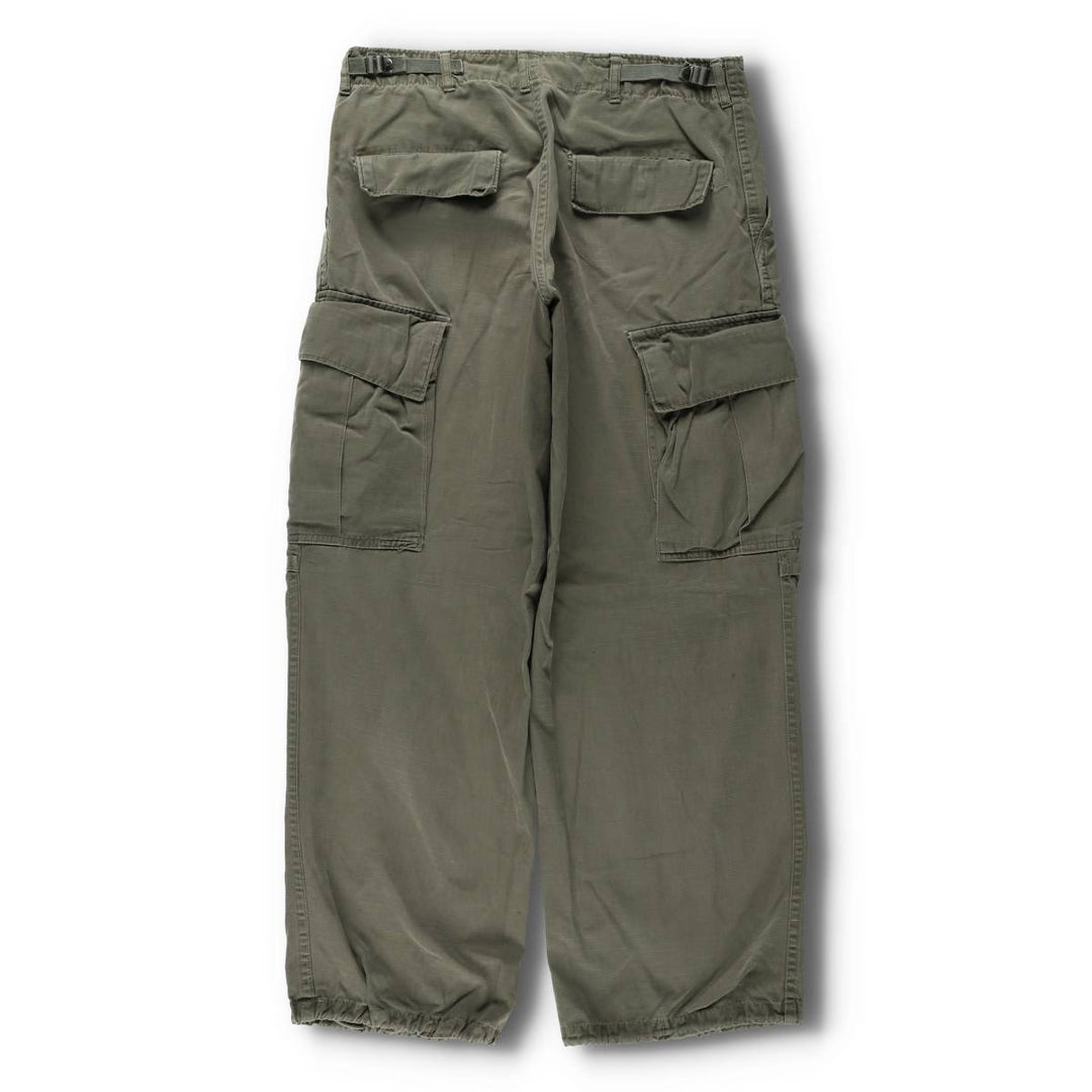 1960'S US Military Jungle Fatigue 4th Edition Ripstop Military Combat Pants, Men's Size Small, Vintage unclear Khaki type Vintage Second Hand