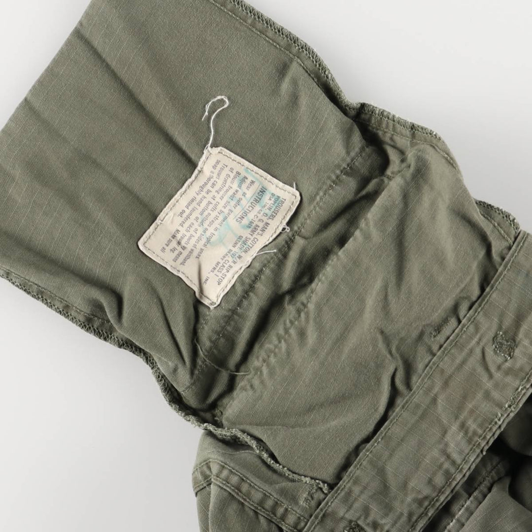 1960'S US Military Jungle Fatigue 4th Edition Ripstop Military Combat Pants, Men's Size Small, Vintage unclear Khaki type Vintage Second Hand