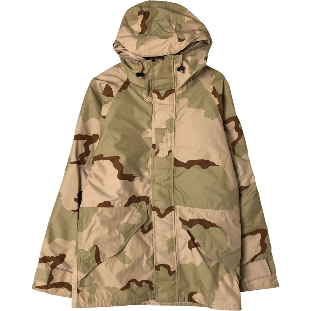 Authentic 2000'S US Military Camouflage Pattern 3C Desert Camo ECWCS 1st Gen Late Model Military Gore-Tex Parka, Made in USA, Small-Long Nylon Beige type Vintage Second Hand
