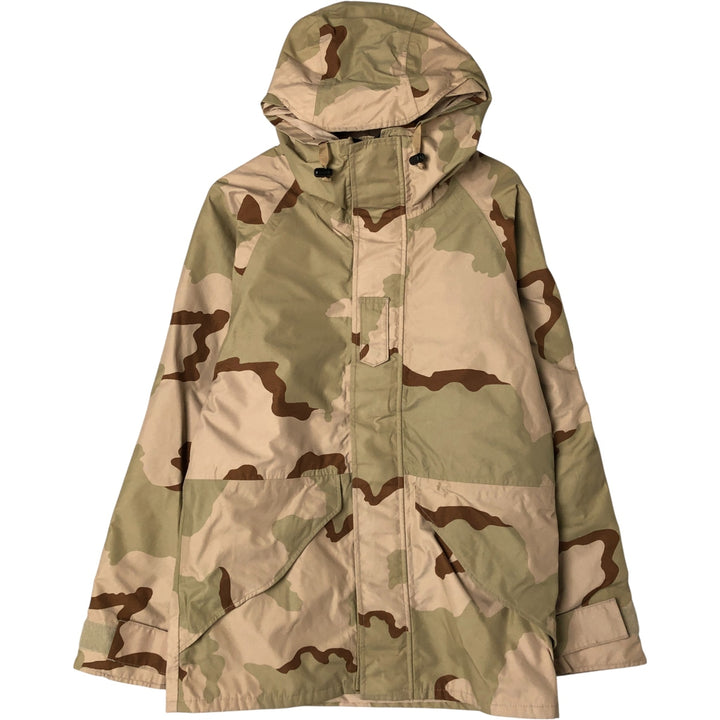 Authentic 2000'S US Military Camouflage Pattern 3C Desert Camo ECWCS 1st Gen Late Model Military Gore-Tex Parka, Made in USA, Small-Long Nylon Beige type Vintage Second Hand