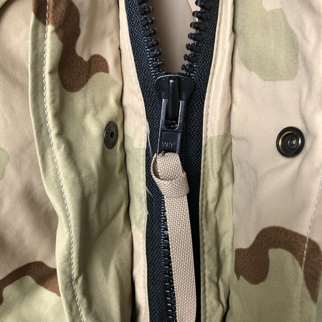 Authentic 2000'S US Military Camouflage Pattern 3C Desert Camo ECWCS 1st Gen Late Model Military Gore-Tex Parka, Made in USA, Small-Long Nylon Beige type Vintage Second Hand