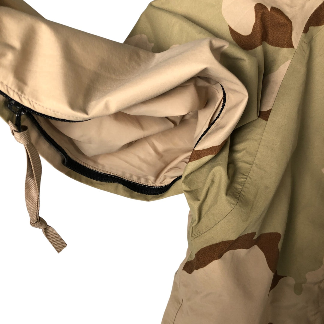 Authentic 2000'S US Military Camouflage Pattern 3C Desert Camo ECWCS 1st Gen Late Model Military Gore-Tex Parka, Made in USA, Small-Long Nylon Beige type Vintage Second Hand