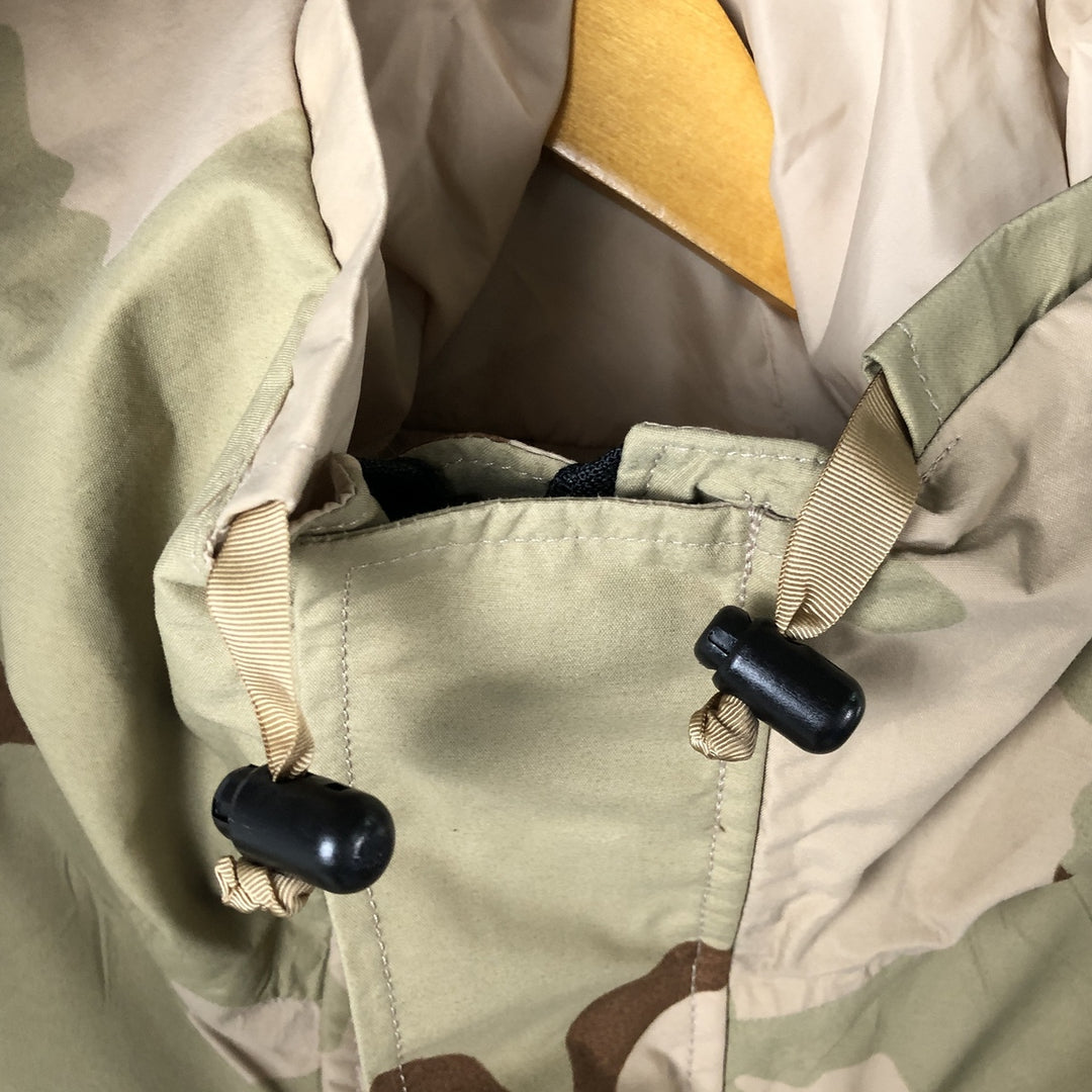 Authentic 2000'S US Military Camouflage Pattern 3C Desert Camo ECWCS 1st Gen Late Model Military Gore-Tex Parka, Made in USA, Small-Long Nylon Beige type Vintage Second Hand