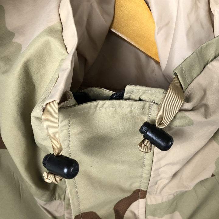 Authentic 2000'S US Military Camouflage Pattern 3C Desert Camo ECWCS 1st Gen Late Model Military Gore-Tex Parka, Made in USA, Small-Long Nylon Beige type Vintage Second Hand