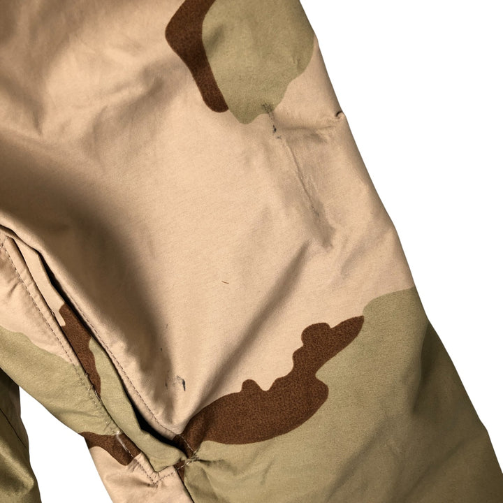 Authentic 2000'S US Military Camouflage Pattern 3C Desert Camo ECWCS 1st Gen Late Model Military Gore-Tex Parka, Made in USA, Small-Long Nylon Beige type Vintage Second Hand