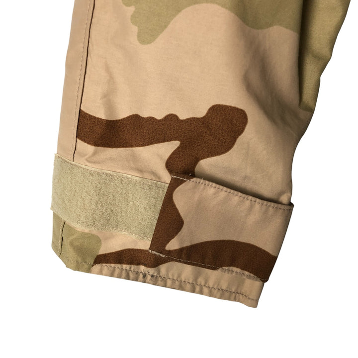 Authentic 2000'S US Military Camouflage Pattern 3C Desert Camo ECWCS 1st Gen Late Model Military Gore-Tex Parka, Made in USA, Small-Long Nylon Beige type Vintage Second Hand