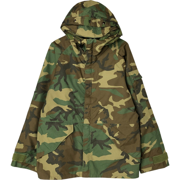 Authentic US military ECWCS 1st Gen Mid-Type Woodland Camo Military Gore-Tex Parka, Made in USA, Men's Size Medium Nylon Khaki type Vintage Second Hand