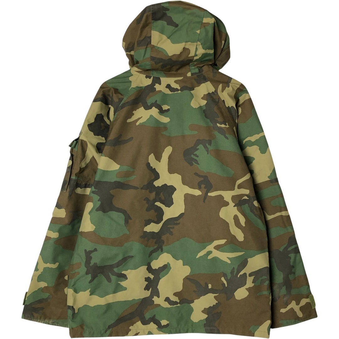 Authentic US military ECWCS 1st Gen Mid-Type Woodland Camo Military Gore-Tex Parka, Made in USA, Men's Size Medium Nylon Khaki type Vintage Second Hand