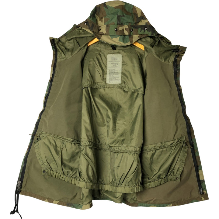 Authentic US military ECWCS 1st Gen Mid-Type Woodland Camo Military Gore-Tex Parka, Made in USA, Men's Size Medium Nylon Khaki type Vintage Second Hand