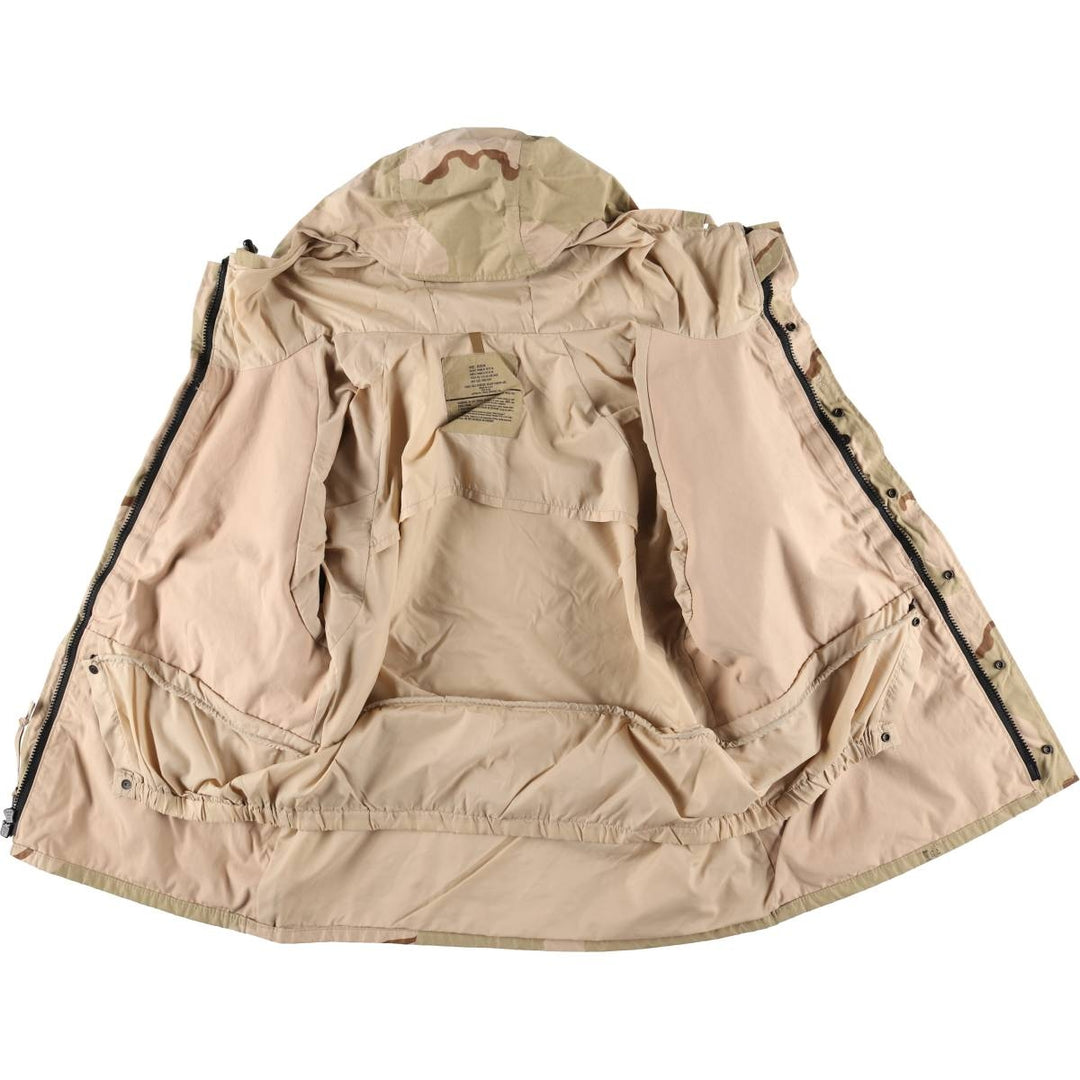 Authentic 2000'S US Military Camouflage Pattern 3C Desert Camo ECWCS 1st Gen Late Model Military Gore-Tex Parka, Made in USA, Size Large-Regular Nylon Beige type Vintage Second Hand
