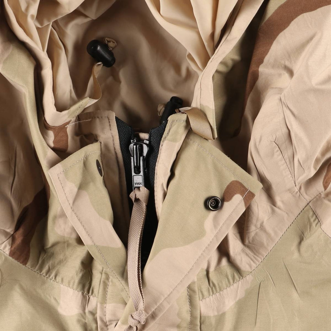 Authentic 2000'S US Military Camouflage Pattern 3C Desert Camo ECWCS 1st Gen Late Model Military Gore-Tex Parka, Made in USA, Size Large-Regular Nylon Beige type Vintage Second Hand