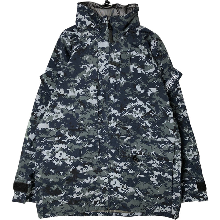 Authentic 2000'S US Navy Camouflage Pattern NWU Digital Camo Military Gore-Tex Parka, Made in USA, Medium Long, Men's Size M Nylon navy blue type Vintage Second Hand