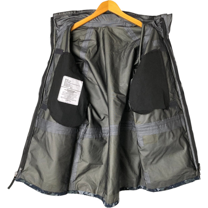 Authentic 2000'S US Navy Camouflage Pattern NWU Digital Camo Military Gore-Tex Parka, Made in USA, Medium Long, Men's Size M Nylon navy blue type Vintage Second Hand