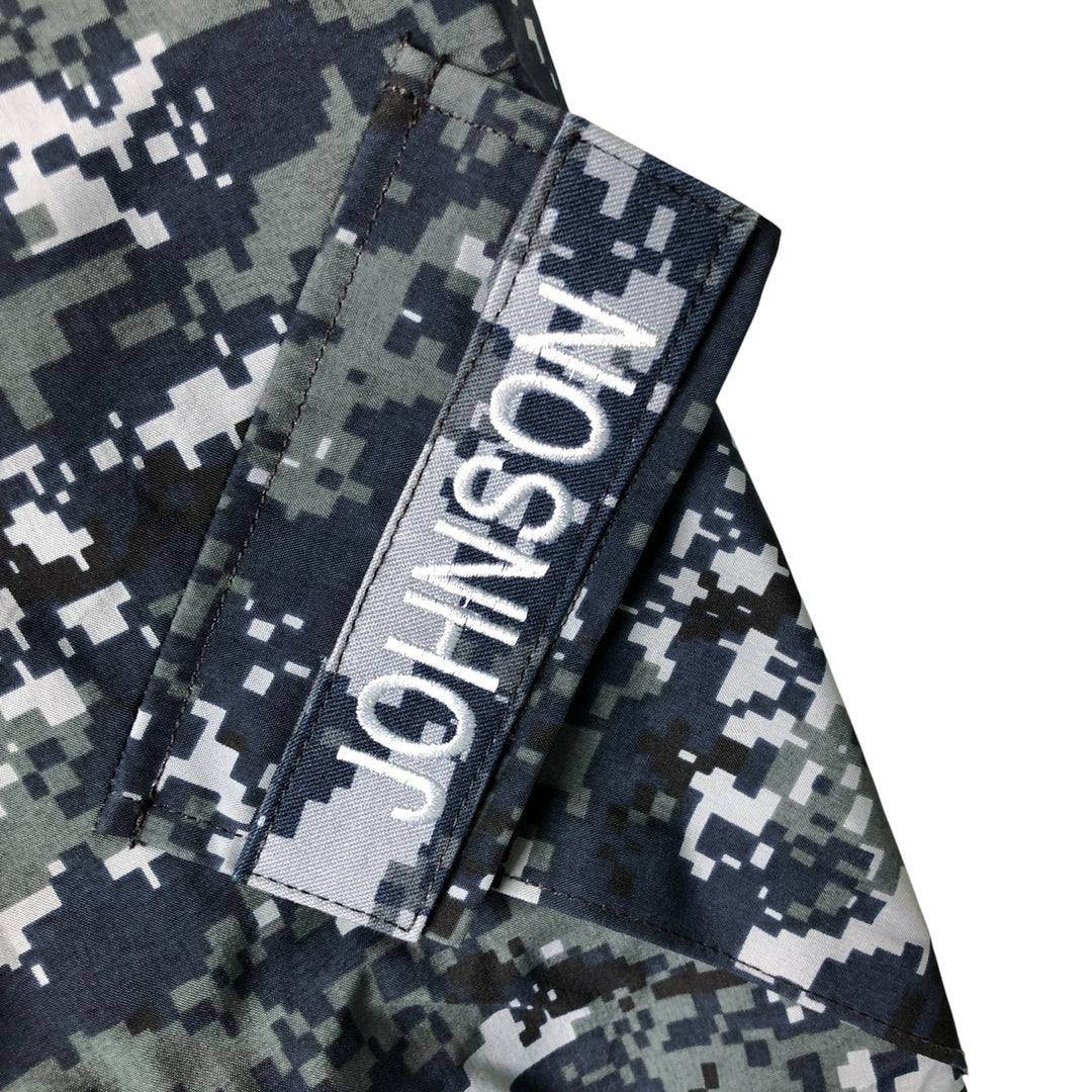 Authentic 2000'S US Navy Camouflage Pattern NWU Digital Camo Military Gore-Tex Parka, Made in USA, Medium Long, Men's Size M Nylon navy blue type Vintage Second Hand