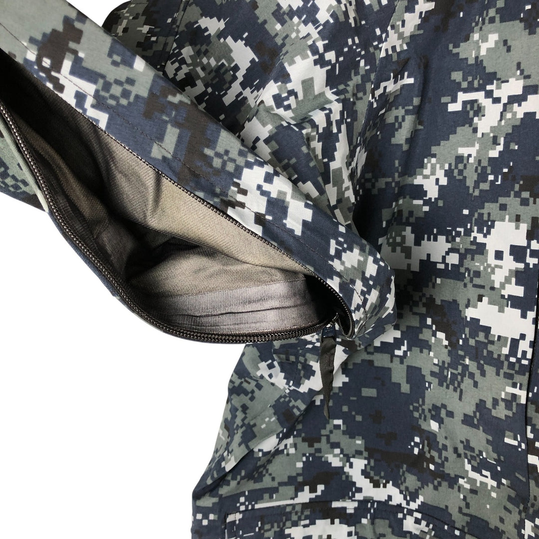 Authentic 2000'S US Navy Camouflage Pattern NWU Digital Camo Military Gore-Tex Parka, Made in USA, Medium Long, Men's Size M Nylon navy blue type Vintage Second Hand