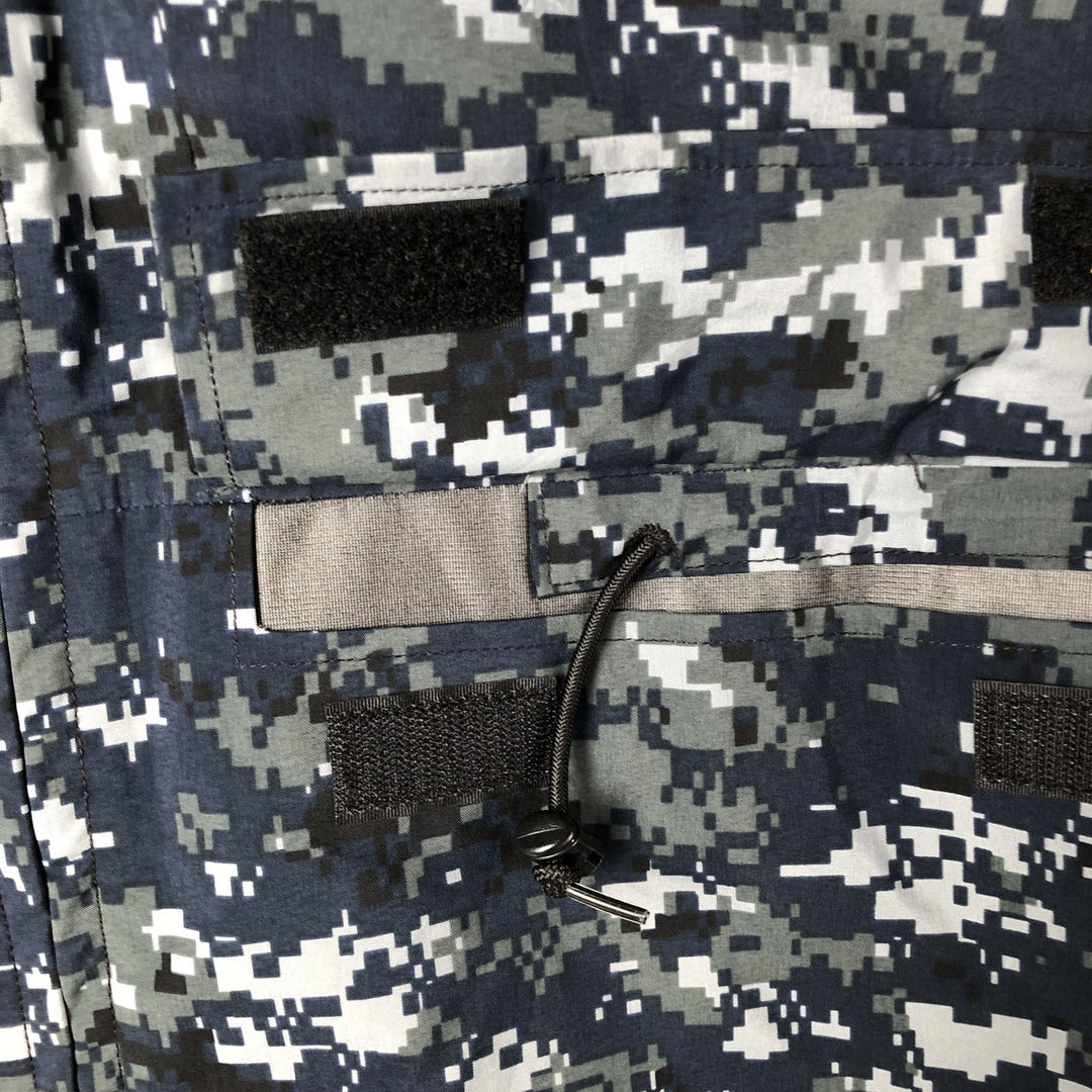 Authentic 2000'S US Navy Camouflage Pattern NWU Digital Camo Military Gore-Tex Parka, Made in USA, Medium Long, Men's Size M Nylon navy blue type Vintage Second Hand
