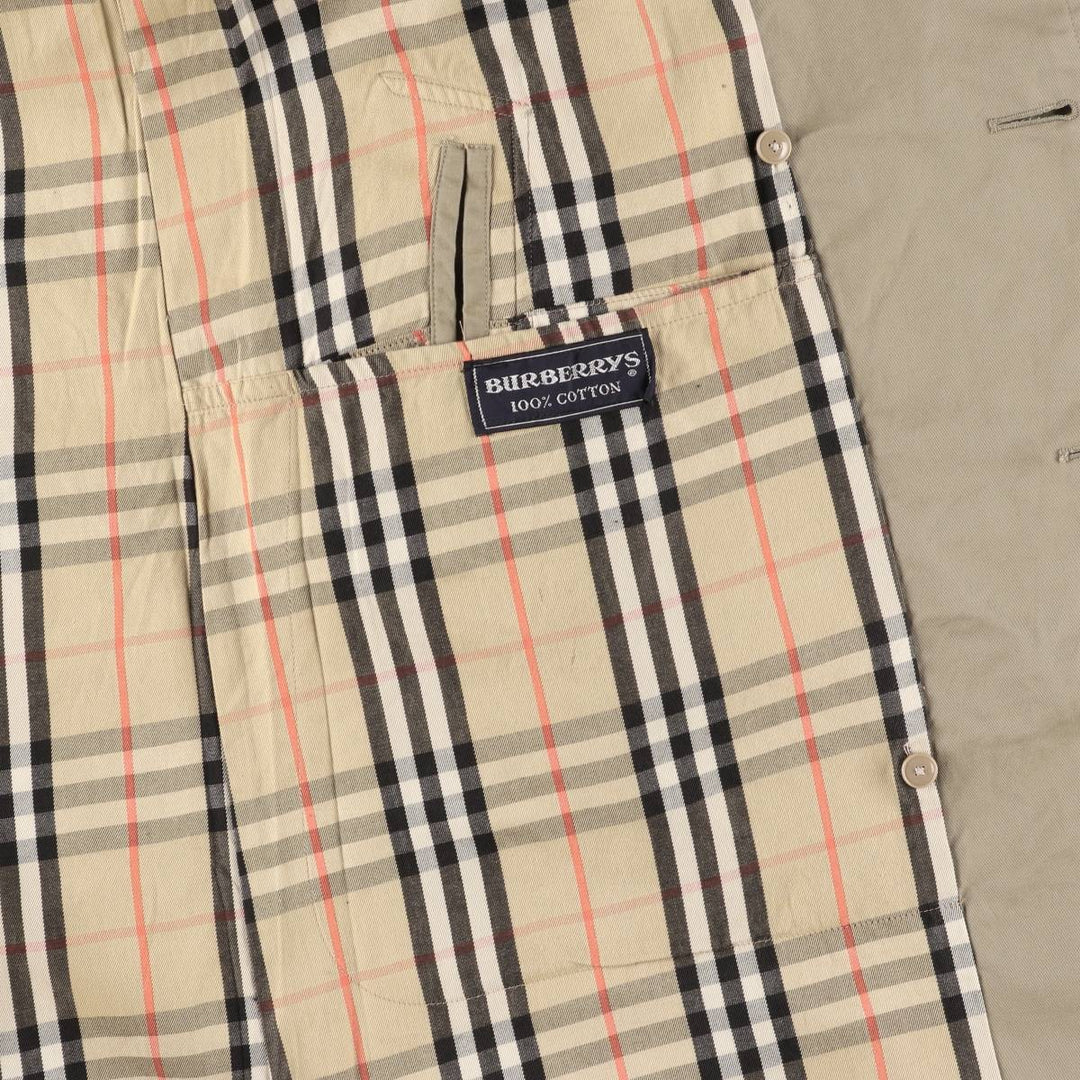 Burberry's 100% cotton Balmacaan coat, made in England, size L. cotton Beige type Vintage Second Hand