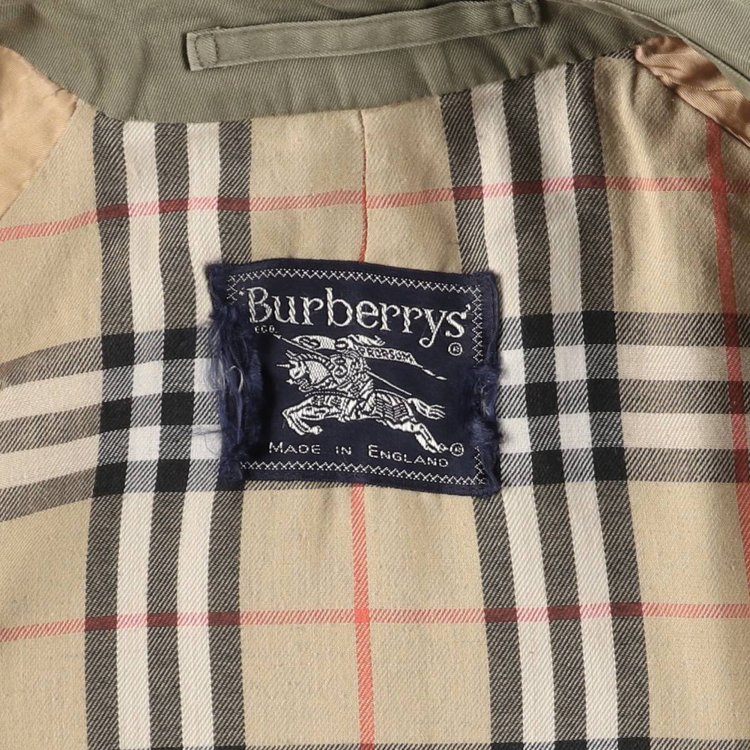 Burberry's Balmacaan coat, made in England, size M cotton Khaki type sage green Vintage Second Hand