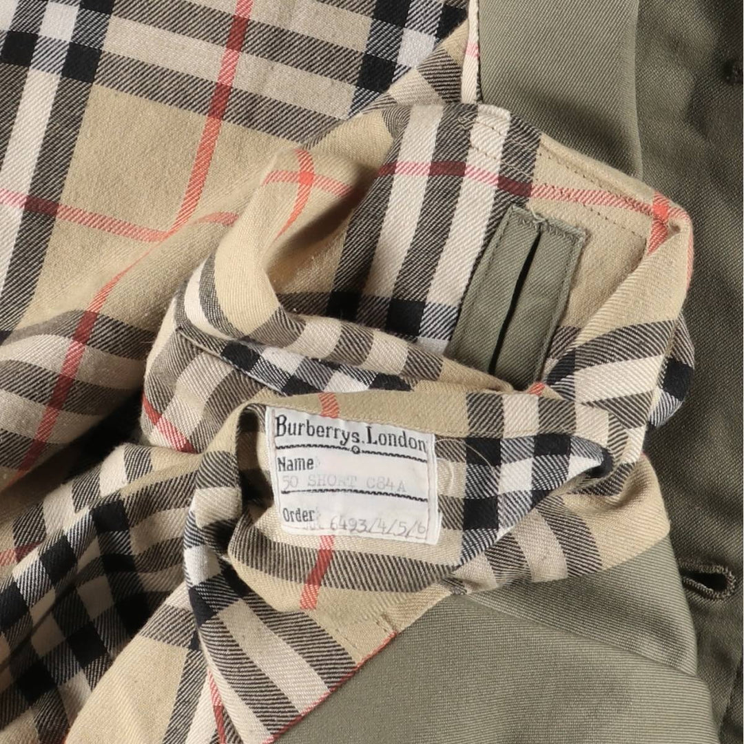 Burberry's Balmacaan coat, made in England, size M cotton Khaki type sage green Vintage Second Hand