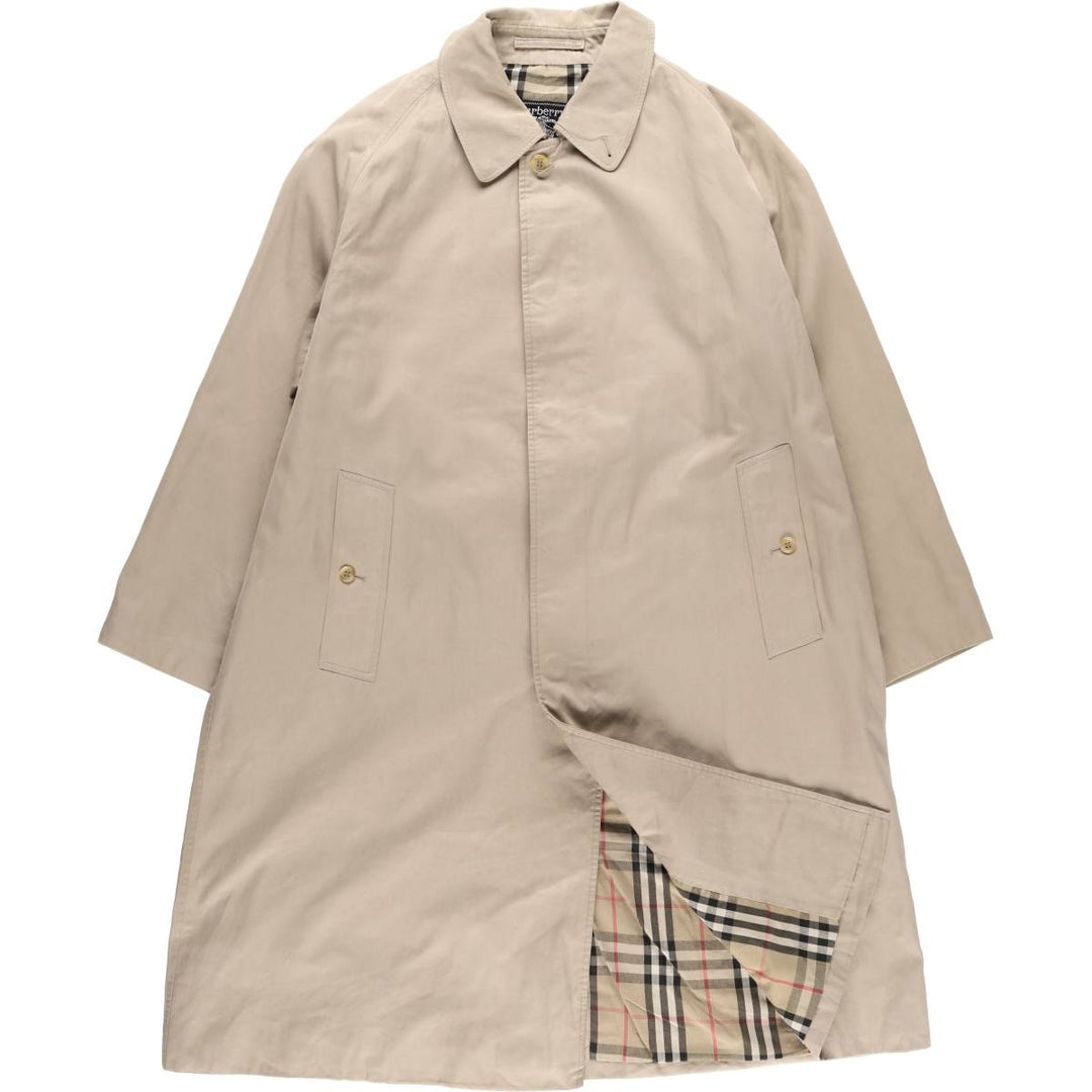 Burberry's plain Balmacaan coat, made in England, men's size XL polyester Beige type Vintage Second Hand