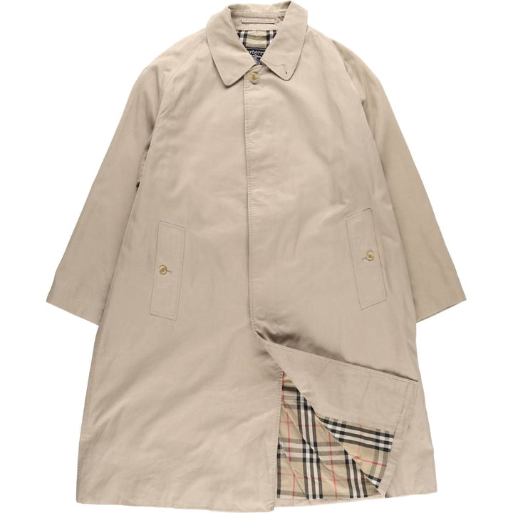Burberry's plain Balmacaan coat, made in England, men's size XL polyester Beige type Vintage Second Hand