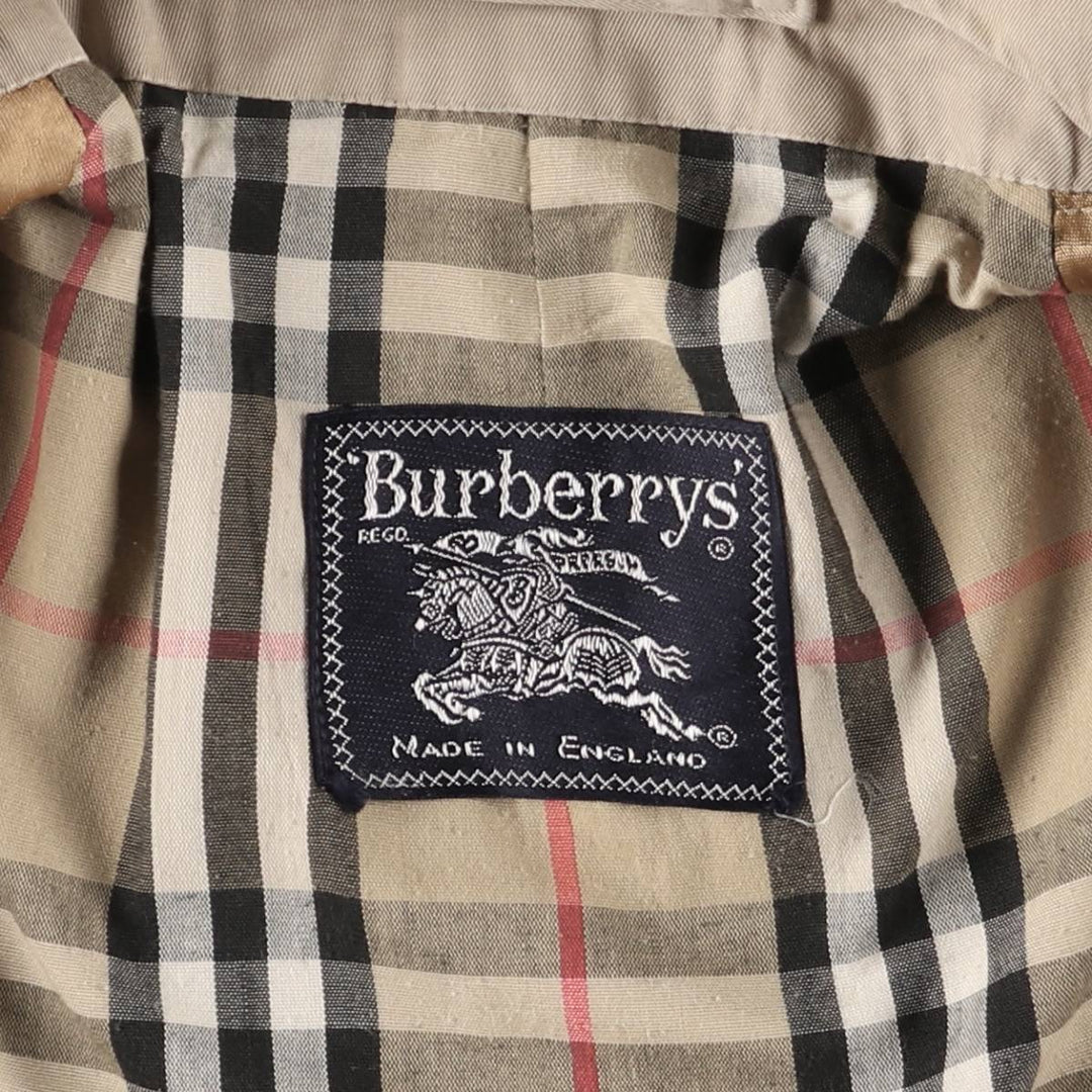Burberry's plain Balmacaan coat, made in England, men's size XL polyester Beige type Vintage Second Hand