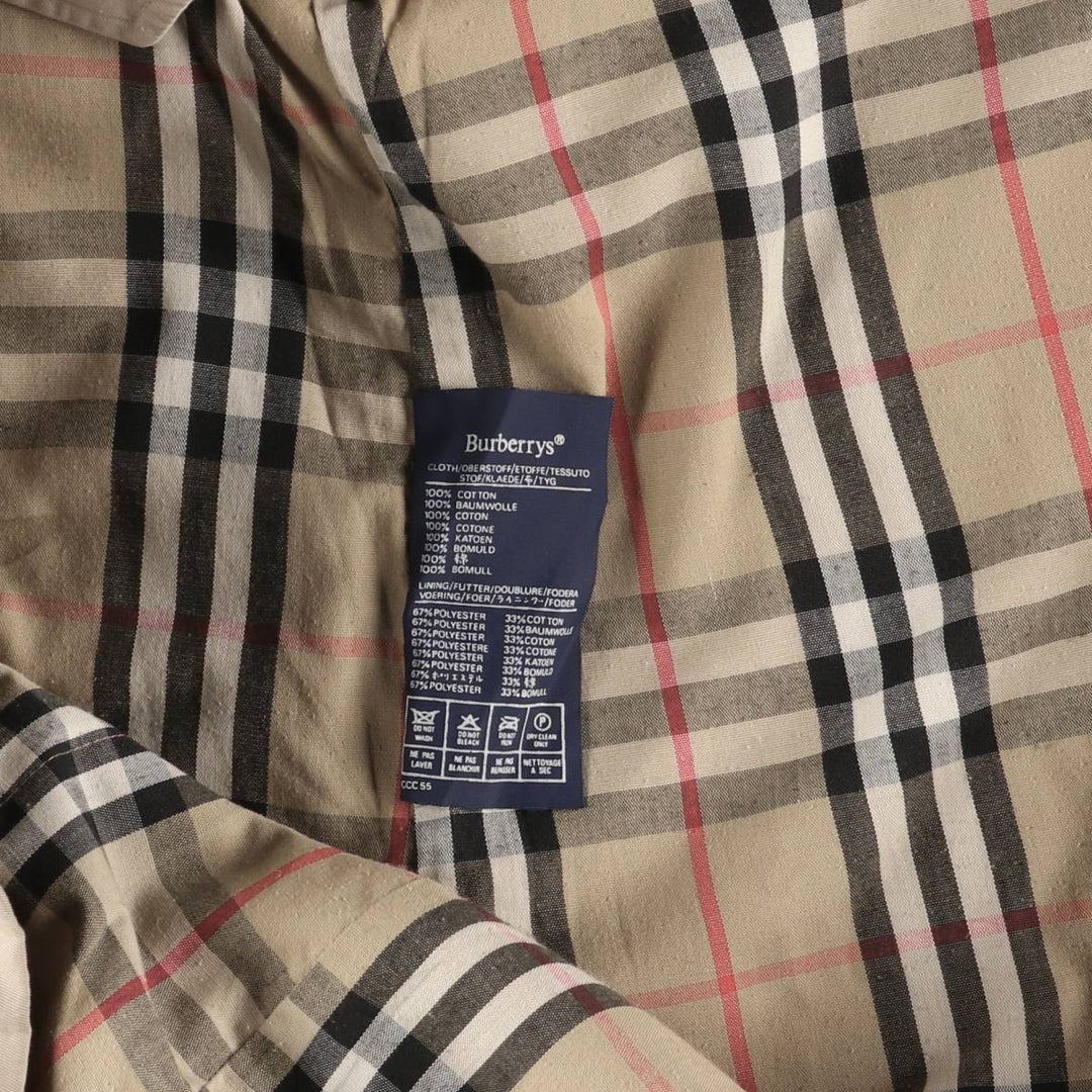 Burberry's plain Balmacaan coat, made in England, men's size XL polyester Beige type Vintage Second Hand