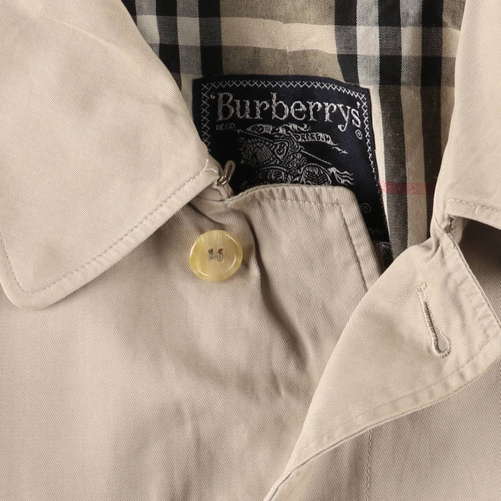 Burberry's plain Balmacaan coat, made in England, men's size XL polyester Beige type Vintage Second Hand