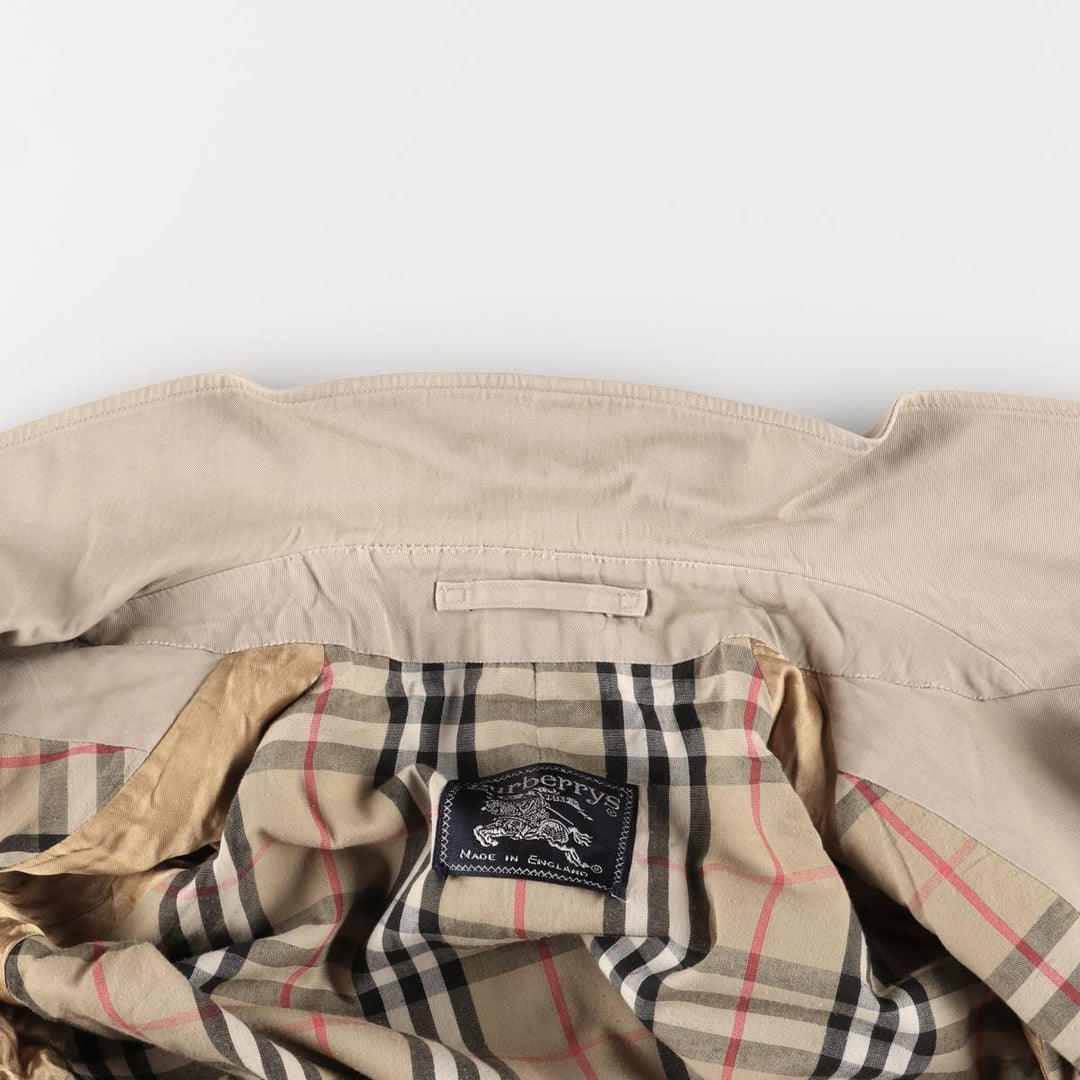 Burberry's plain Balmacaan coat, made in England, men's size XL polyester Beige type Vintage Second Hand