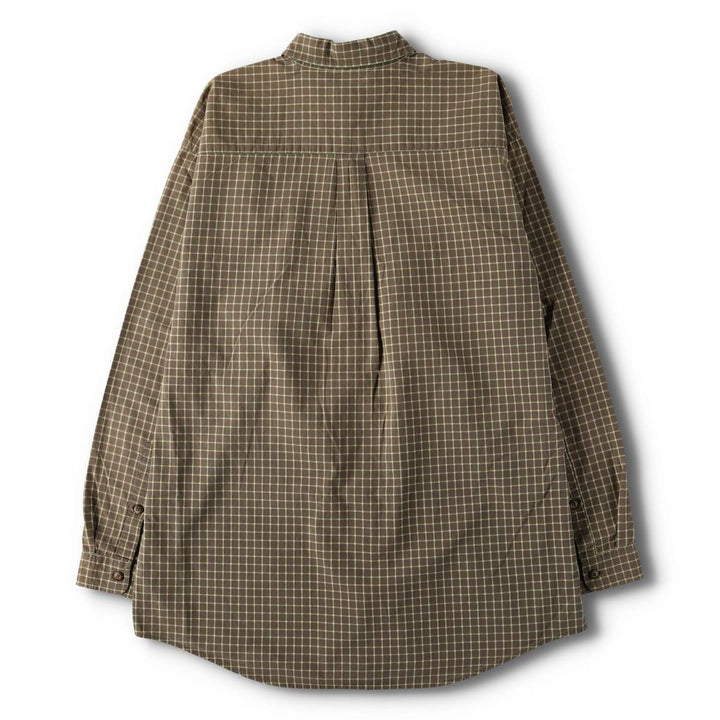 2000'S Patagonia Organic Cotton Pima Cotton Long Sleeve Cotton Check Shirt, Men's Size L cotton Khaki type Vintage Second Hand