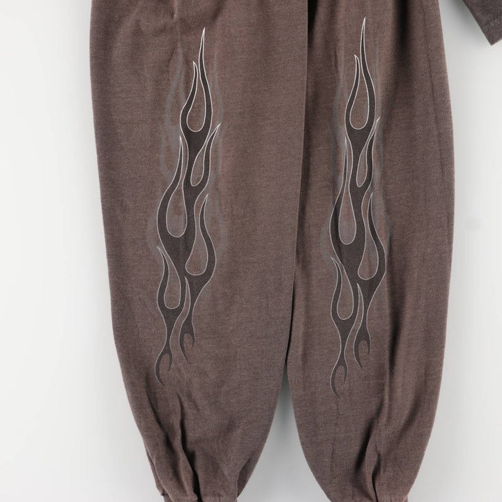 2000'S Harley-Davidson Fire Pattern Long Sleeve T-Shirt, Made in USA, Men's XL cotton Charcoal Vintage Second Hand