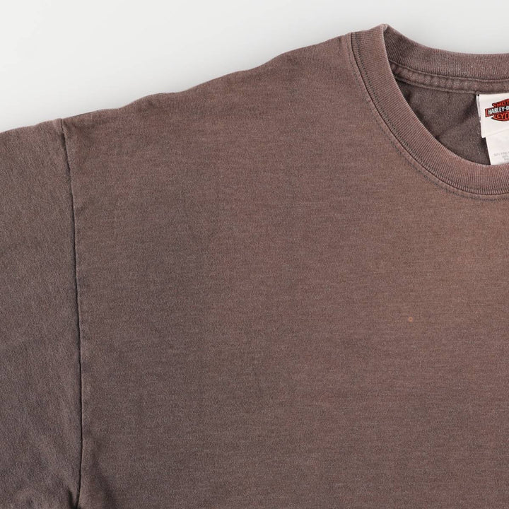 2000'S Harley-Davidson Fire Pattern Long Sleeve T-Shirt, Made in USA, Men's XL cotton Charcoal Vintage Second Hand