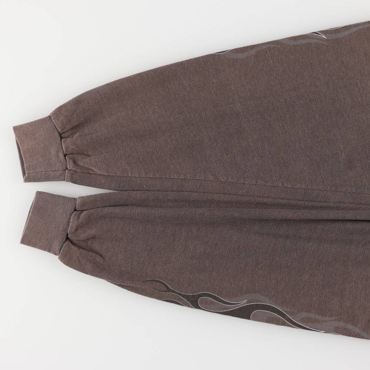 2000'S Harley-Davidson Fire Pattern Long Sleeve T-Shirt, Made in USA, Men's XL cotton Charcoal Vintage Second Hand