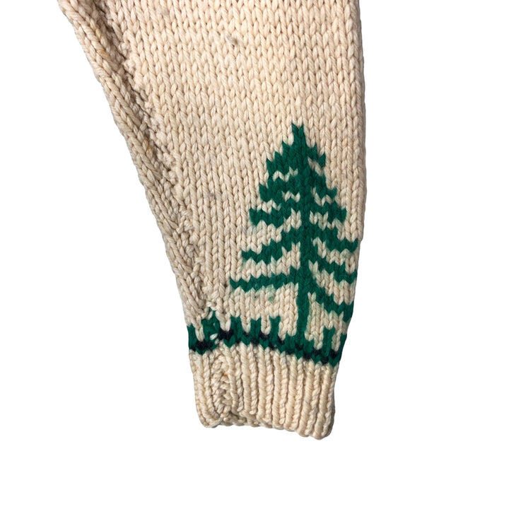 Vintage 1970'S duck print Cowichan sweater, size M, men's unclear yellow type Vintage Second Hand